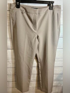 Adrianna Papell Taupe Straight-Leg Dress Pants